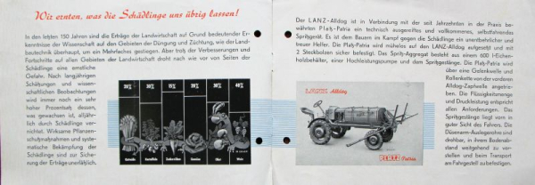 Lanz Alldog Platz Patria Modellprogramm 1953 Traktorprospekt (8002)